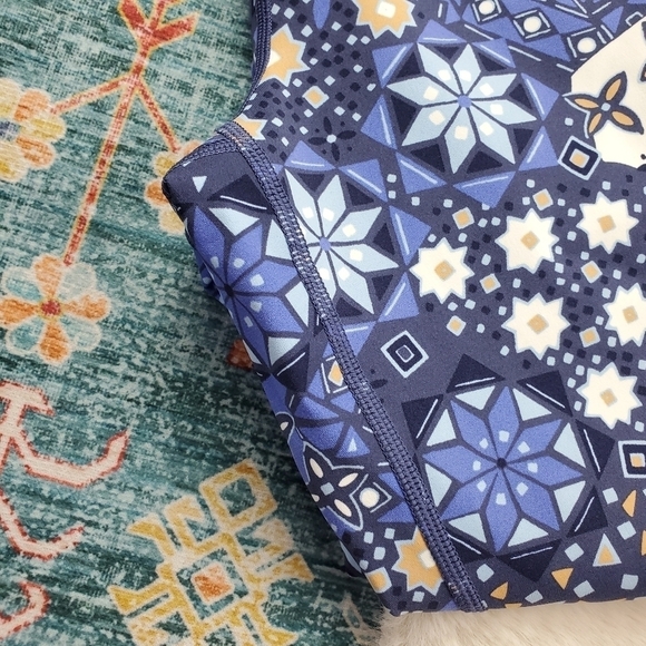 Aerie Blue Printed Leggings Small - Picture 2 of 6